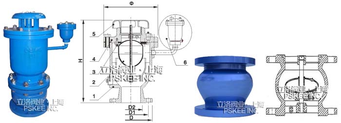 防水锤自动排气阀结构图