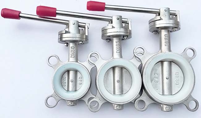 不锈钢对夹蝶阀实物图2