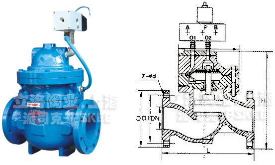 电磁液动隔膜排泥阀结构图