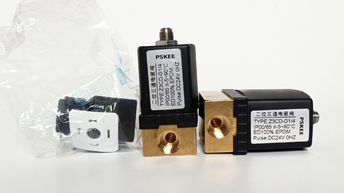 黄铜二位三通电磁阀图片