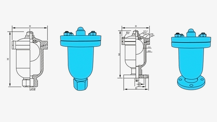 法兰单口排气阀结构图