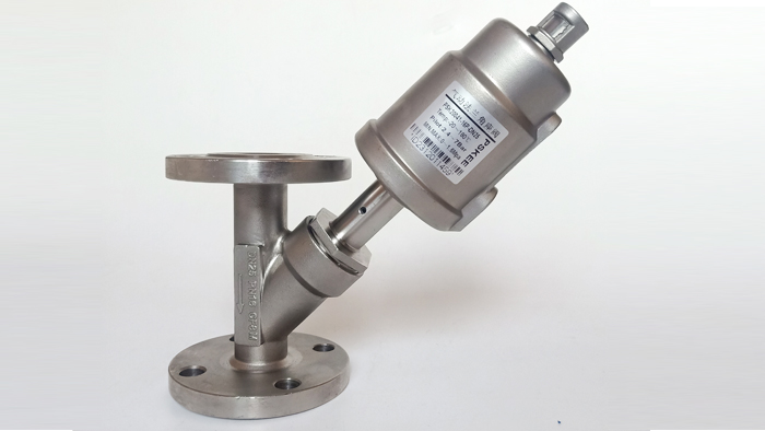 气动法兰角座阀图片