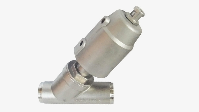 不锈钢气动焊接角座阀图片