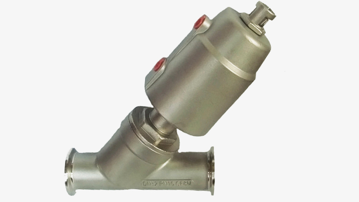 不锈钢气动快装角座阀图片