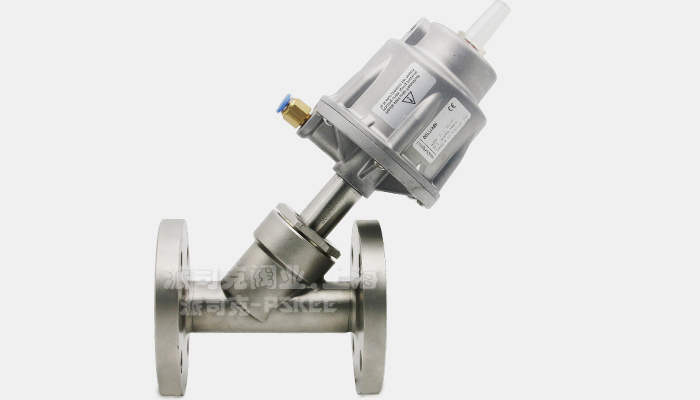 盖米型法兰气动角座阀图片