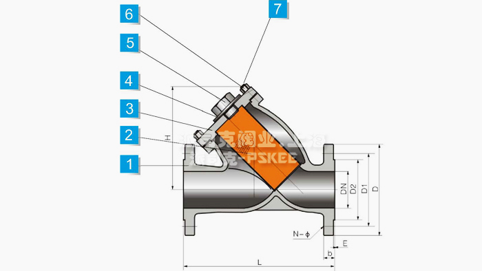 法兰y型过滤器尺寸图