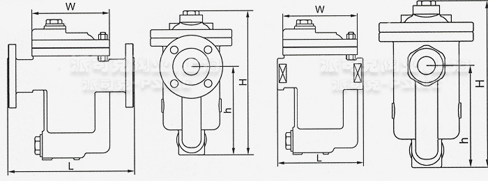 倒置桶式蒸汽疏水阀尺寸图