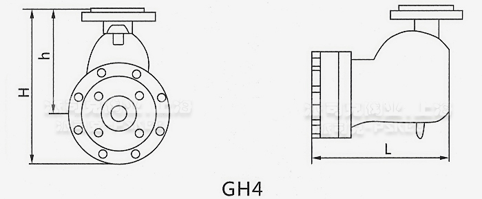 GH4大排量杠杆浮球式疏水阀尺寸图
