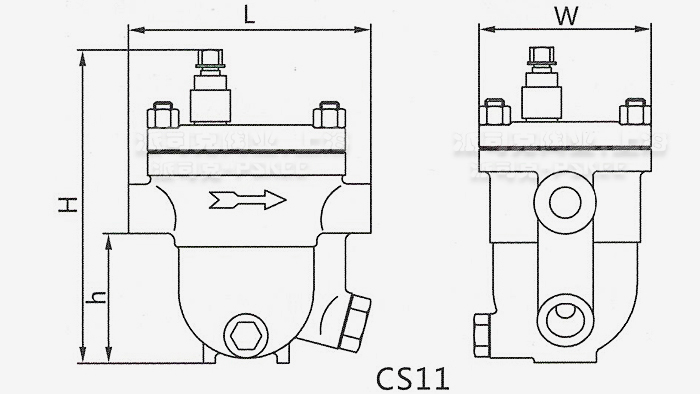 CS11H自由浮球式疏水阀尺寸图