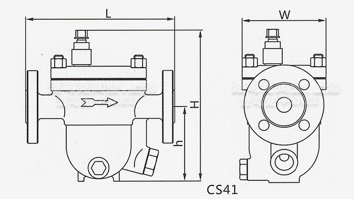 CS41H自由浮球式疏水阀尺寸图