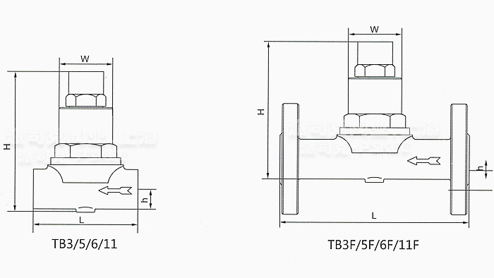 双金属温调式疏水阀尺寸图
