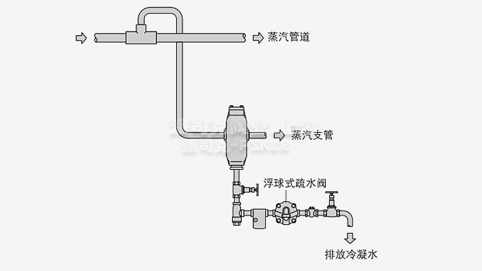 螺纹式汽水分离器安装示意图