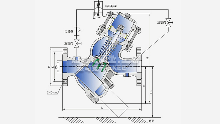 过滤活塞式可调减压阀产品结构图