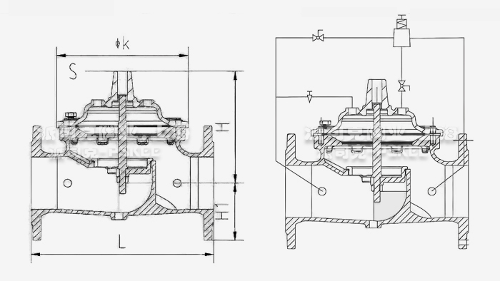 500X泄压持压阀尺寸图