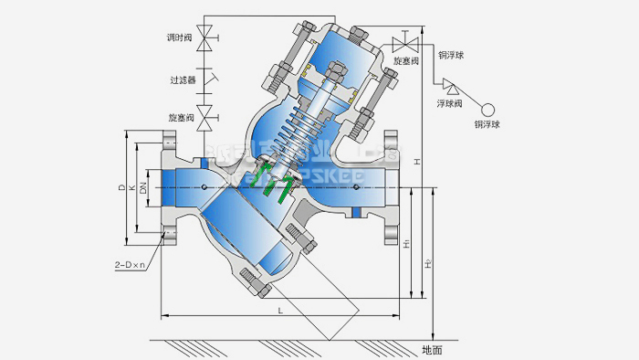 过滤活塞式浮球阀结构图