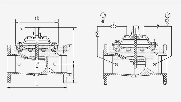 300X缓闭止回阀尺寸图