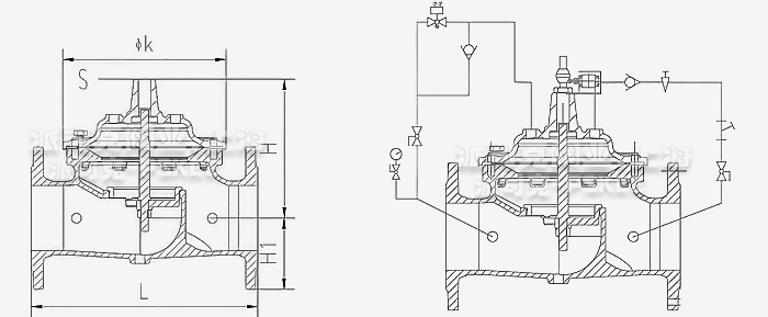 800X压差旁通平衡阀尺寸图