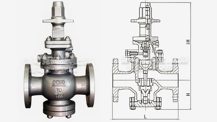 先导活塞式蒸汽减压阀尺寸图