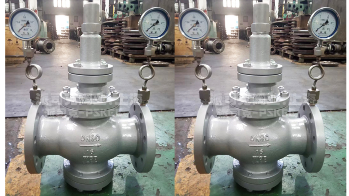 带压力表活塞式蒸汽减压阀图片