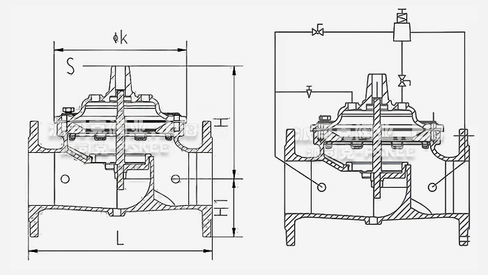 水力减压阀尺寸图