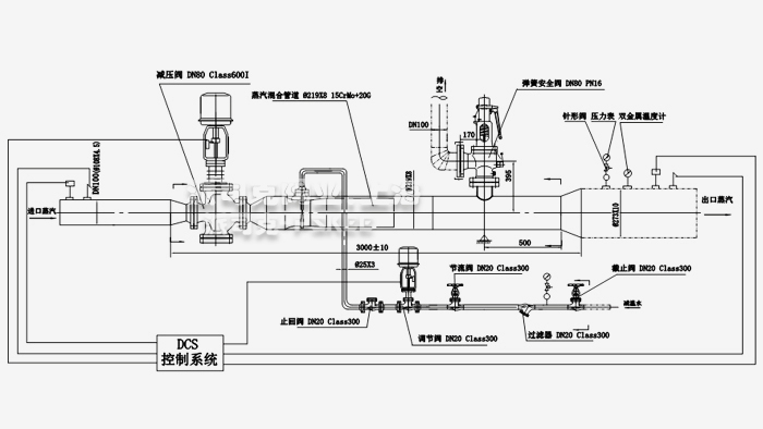 电动分体式减温减压装置示意图
