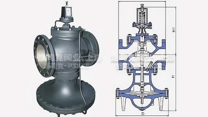 25P导阀型隔膜式减压阀外形尺寸图