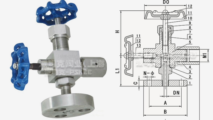 J49W压力表截止阀尺寸图