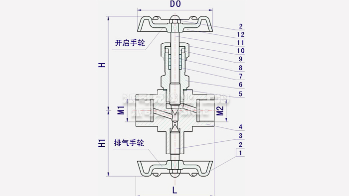 压力表三通针型阀结构图