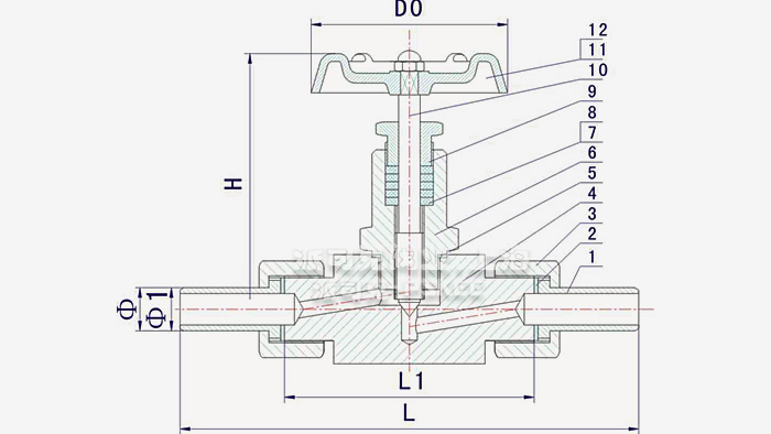 外螺纹针型截止阀尺寸图