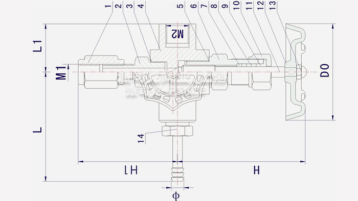GMJ14F高密封取样阀结构图