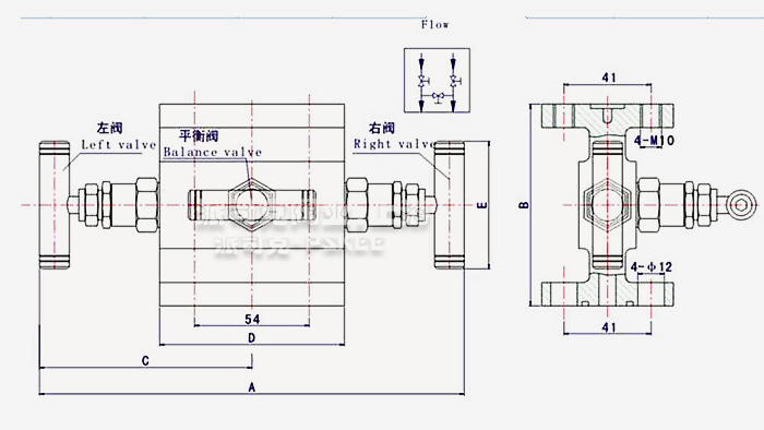1151双法兰三阀组结构图