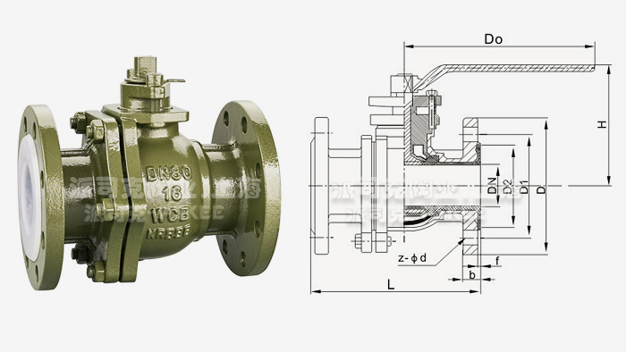 衬氟球阀结构图