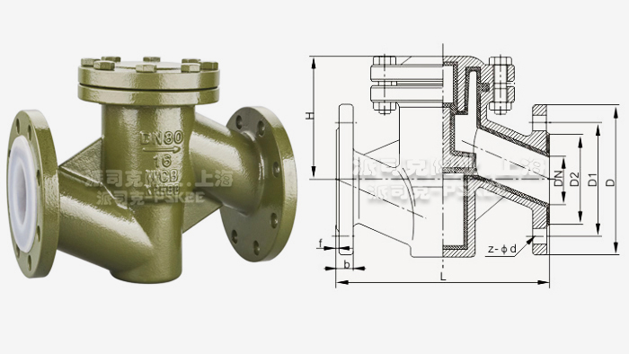 升降式衬氟止回阀结构图