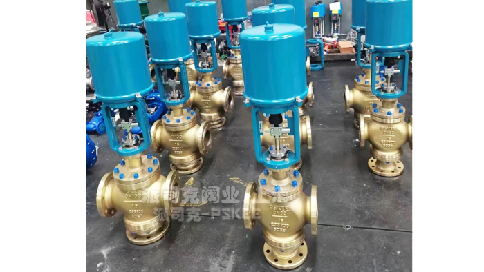 电子式电动三通铝青铜调节阀图片