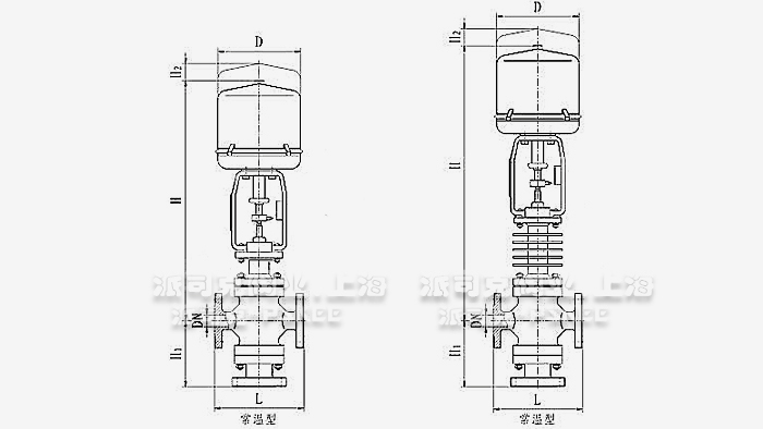 电动三通调节阀尺寸图