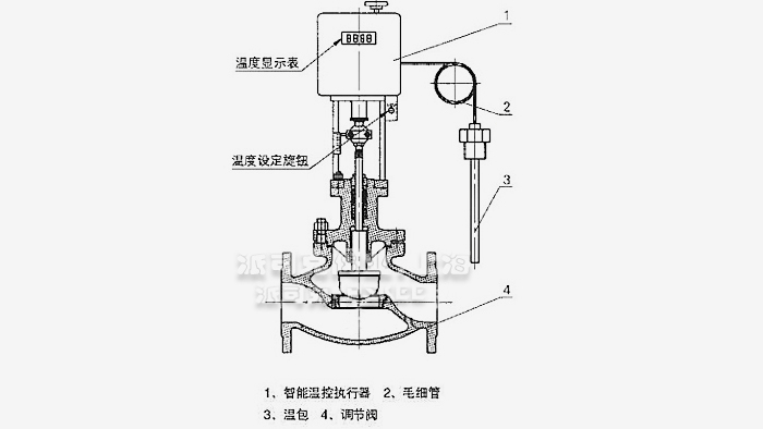 自力式电控温度调节阀结构图