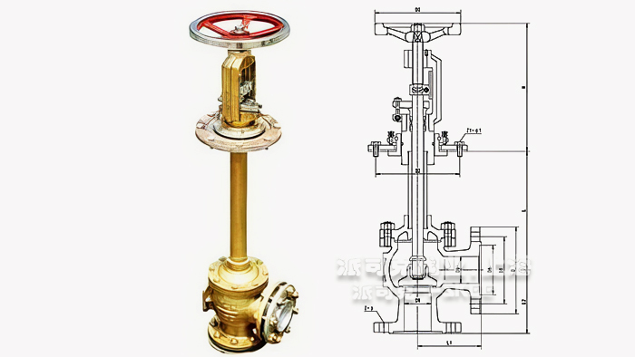 法兰低温角式截止阀外形尺寸表