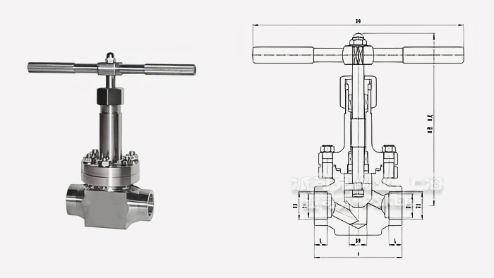 低温短轴截止阀尺寸图