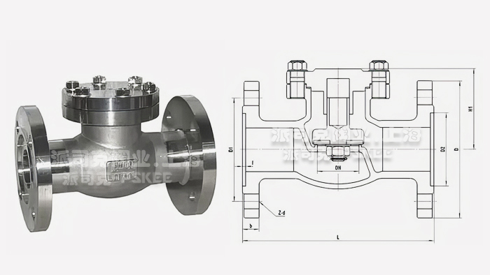 法兰低温止回阀大口径尺寸图