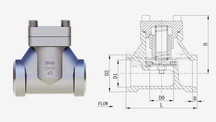 低温焊接止回阀尺寸图