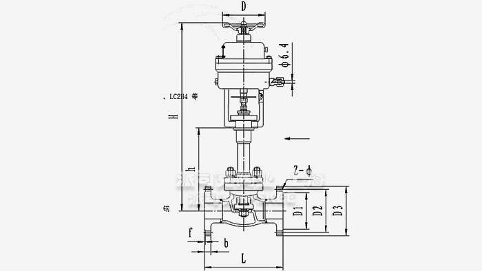 法兰低温紧急切断阀尺寸图