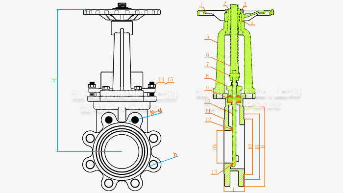 梅花型刀型闸阀尺寸图