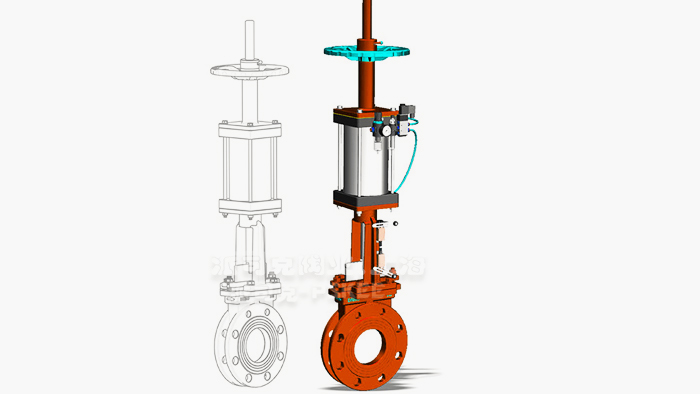 气动带手动刀型闸阀图片