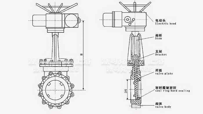 电动刀型闸阀结构图