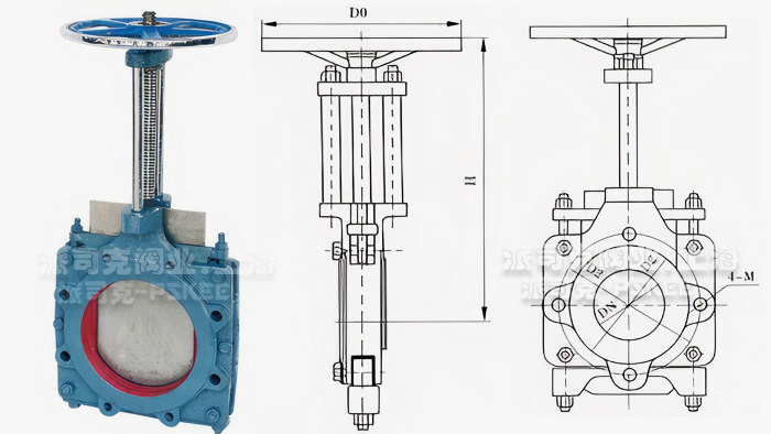 手动浆料闸阀尺寸图