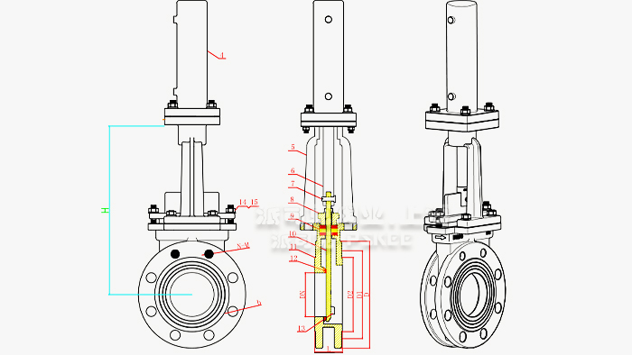 液动刀型闸阀结构图