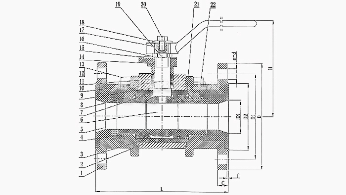 手动陶瓷球阀尺寸图