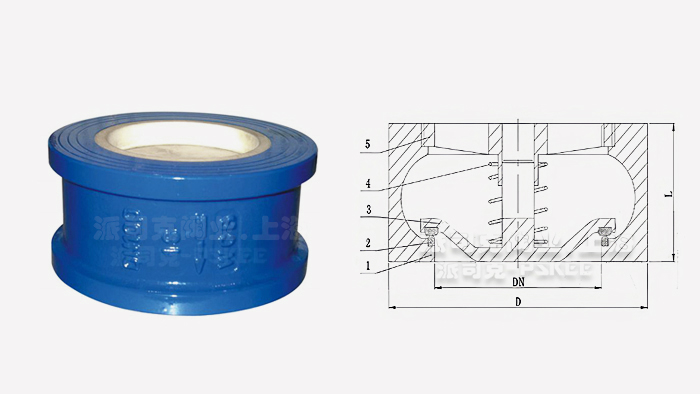 陶瓷对夹止回阀尺寸图