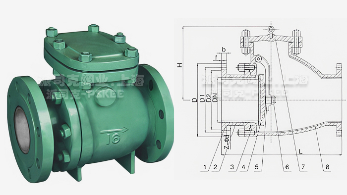 陶瓷旋启式止回阀尺寸图