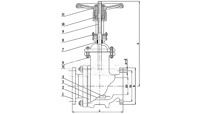 陶瓷排渣闸阀尺寸图